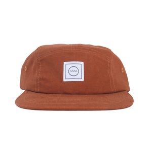 Rad River Co - cotton five panel hat in RUST brown - adult, 56 cm - velcro